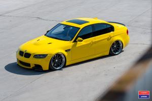 BMW M3 Sedan in Yellow X Work on Vossen Wheels (VWS-1) 2017 года